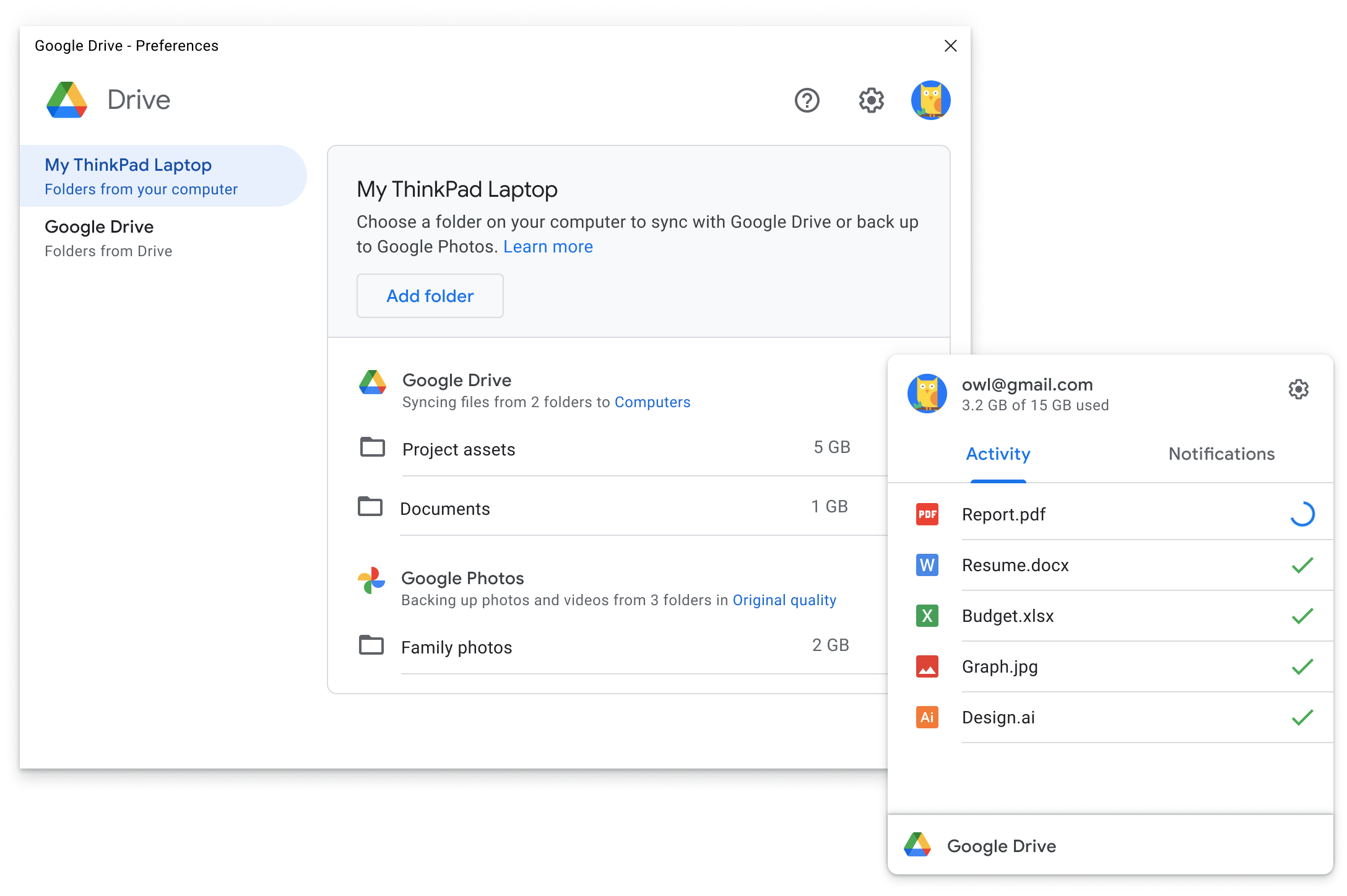 Shared cloud files downloaded to a local desktop folder